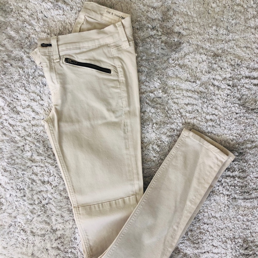 rag and bone cream skinny jeans size 25